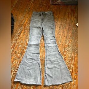 Grey bell bottom jeans